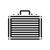 ilustração em vetor de ícone de glifo metálico de maleta
