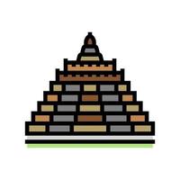 borobudur ilustração em vetor ícone de cor de construção asiática