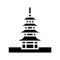 pagode ásia construindo ilustração vetorial de ícone de glifo vetor