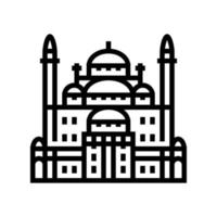 ilustração vetorial de ícone de linha de mesquita pasha suleiman vetor