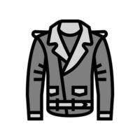 jaqueta de couro roupas cor ícone ilustração vetorial vetor