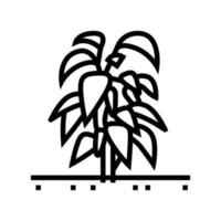 planta ilustração em vetor ícone de linha de pimenta