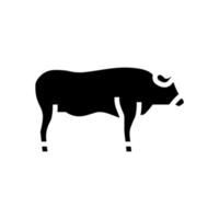ilustração em vetor ícone de glifo de animais de fazenda de touro