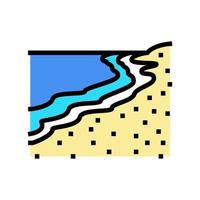 ilustração em vetor ícone de cor do litoral do mar