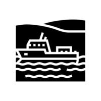 ilustração em vetor ícone glifo de rio navegável