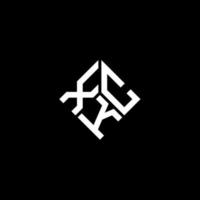 xck carta logotipo design em fundo preto. xck conceito de logotipo de letra de iniciais criativas. design de letras xck. vetor