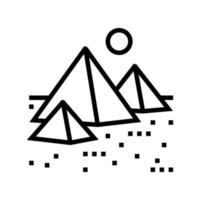 ilustração em vetor ícone de linha de construção de pirâmide egito