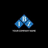 design de logotipo de carta ibz em fundo preto. conceito de logotipo de letra de iniciais criativas ibz. design de letra ibz. vetor