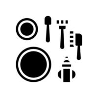 alimentação jogo conjunto ilustração em vetor ícone glifo