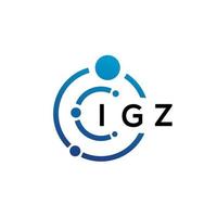 design de logotipo de tecnologia de letra igz em fundo branco. letras de iniciais criativas igz conceito de logotipo. design de letra igz. vetor