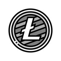 ilustração vetorial de ícone de cor de criptomoeda litecoin vetor