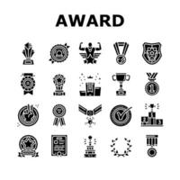 prêmio para vencedor em vetor de conjunto de ícones de campeonato