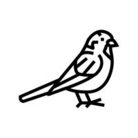 ilustração vetorial de ícone de linha de pássaro pardal vetor