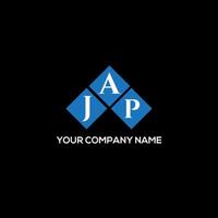 carta jap design.jap carta logotipo design em fundo preto. jap conceito de logotipo de carta de iniciais criativas. carta jap design.jap carta logotipo design em fundo preto. j vetor