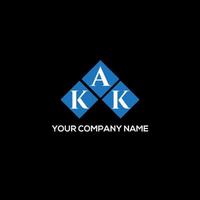 kak carta design.kak carta logo design em fundo preto. kak conceito de logotipo de letra de iniciais criativas. kak carta design.kak carta logo design em fundo preto. k vetor