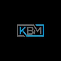 design de logotipo de letra kbm em fundo preto. conceito de logotipo de letra de iniciais criativas kbm. projeto de letra kbm. vetor