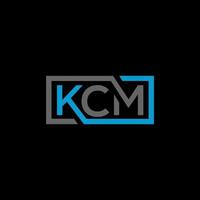 design de logotipo de letra kcm em fundo preto. conceito de logotipo de letra de iniciais criativas kcm. desenho de letras kcm. vetor