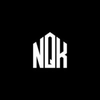 nqk carta design.nqk carta logo design em fundo preto. conceito de logotipo de letra de iniciais criativas nqk. nqk carta design.nqk carta logo design em fundo preto. n vetor