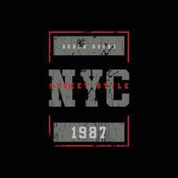 design de camiseta de vetor de tipografia de nova york