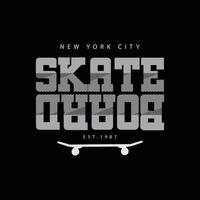 design de camiseta e vestuário de skate vetor