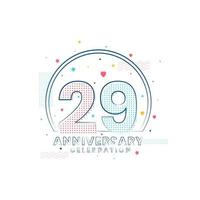 Celebração de aniversário de 29 anos, design moderno de 29 anos vetor