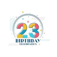 23º aniversário, design moderno de 23º aniversário vetor
