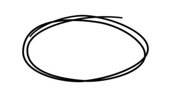 oval de rabisco desenhado à mão. doodle esboço sublinhado. destaque o quadro do círculo. elipse em estilo doodle. ilustração vetorial isolada no fundo branco. vetor