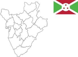 mapa e bandeira do burundi vetor