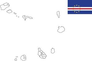 mapa e bandeira de cabo verde vetor