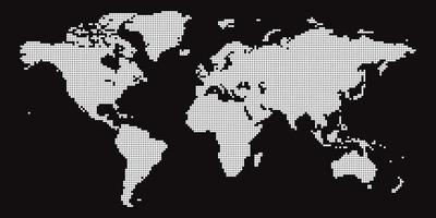 mapa do mundo de pontos brancos vetor