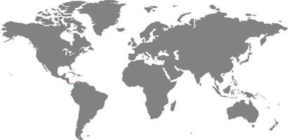 mapa da costa rica no mapa do mundo vetor