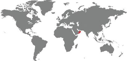 mapa de omã no mapa do mundo vetor