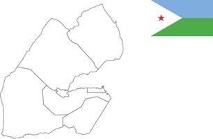 mapa e bandeira do djibuti vetor