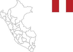 mapa e bandeira do peru vetor