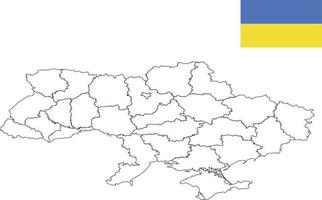 mapa e bandeira da ucrânia vetor
