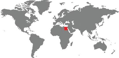 mapa do Egito no mapa do mundo vetor
