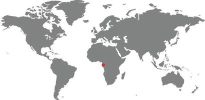 mapa do gabão no mapa do mundo vetor