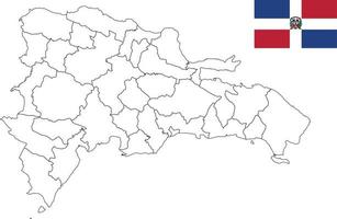 mapa e bandeira da república dominicana vetor