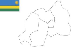 mapa e bandeira de Ruanda vetor