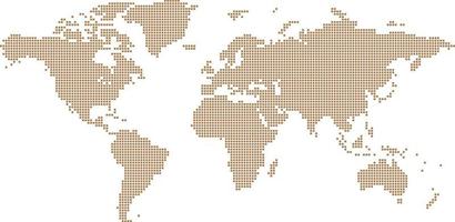 mapa do mundo de forma marrom vetor