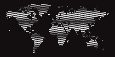 mapa do mundo de polígono branco vetor