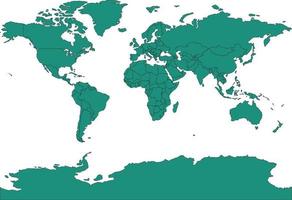 mapa do mundo cor verde azul vetor