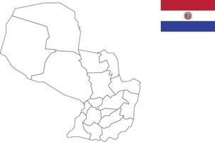 mapa e bandeira do paraguai vetor