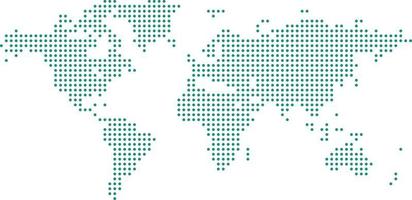 mapa do mundo pontos azul verde cor vetor