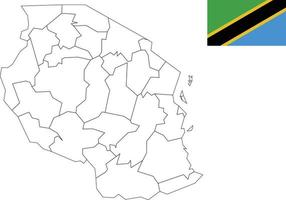 mapa e bandeira da Tanzânia vetor