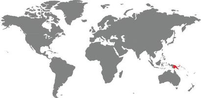 papua nova guiné mapa no mapa do mundo vetor