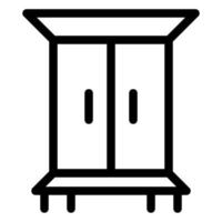 ícone de estilo de linha de guarda-roupa de duas portas, com linhas editáveis. ícone de vetor plano
