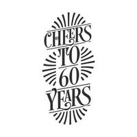 60 anos de festa de aniversário vintage, um brinde aos 60 anos