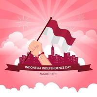 vetor de ilustração do dia da independência indonésia. bandeira indonésia. conceito de dia nacional indonésio em 17 de agosto.