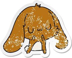 adesivo angustiado desenho animado kawaii coelhinho fofo vetor